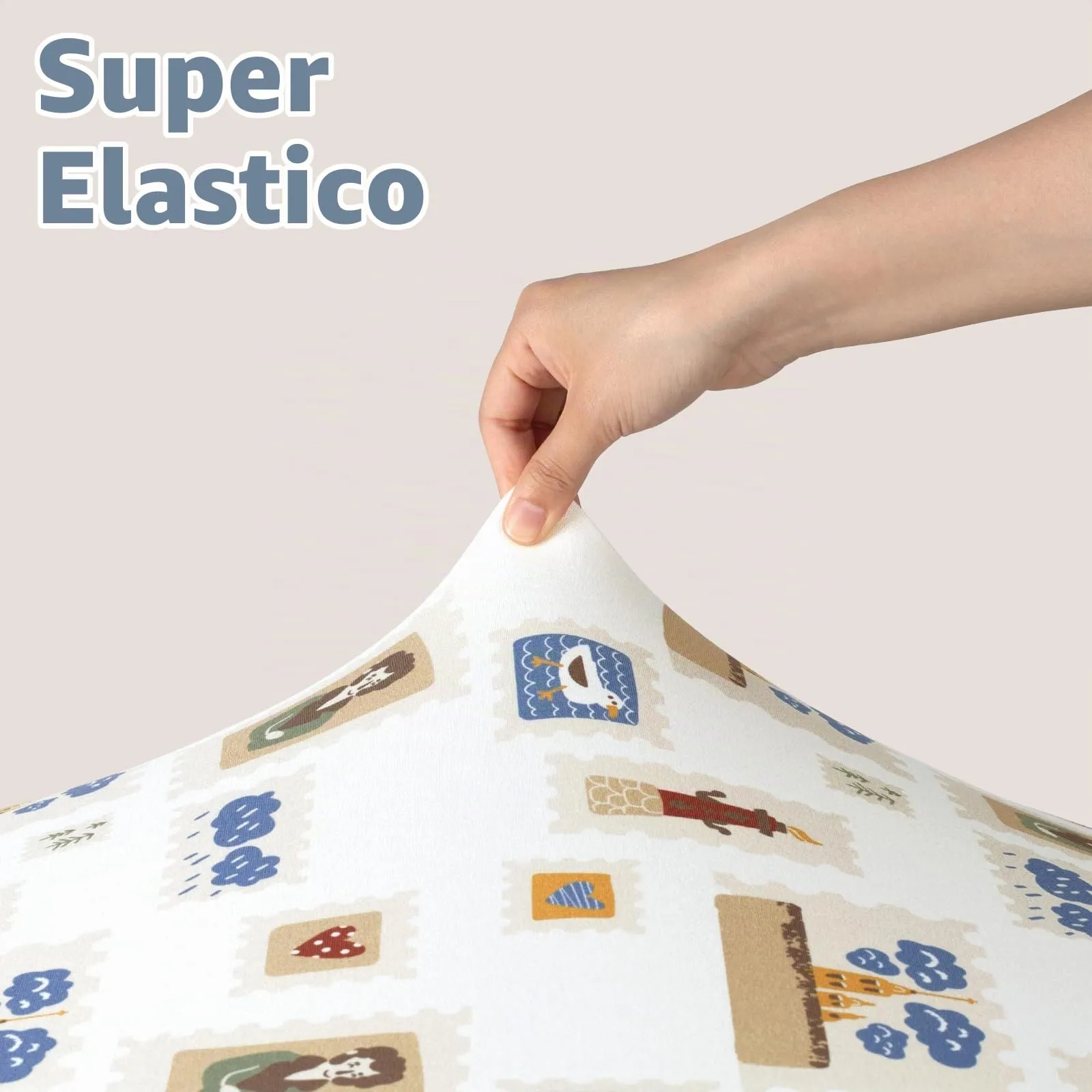 Fiemol Lenzuola Lettino 140x70 cm, Confezione da 3 Coprimaterassi per Lettino Neonato, Lenzuola con Angoli Elasticizzate in Microfibra Ultra Morbida e Setosa, Timbro Blu e Marrone - immagine 4