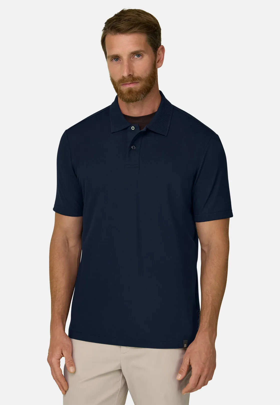 Boggi, Polo In Piqué Misto Cotone Elasticizzato Cool Jade, Uomo, Navy, Taglia: M - immagine 1