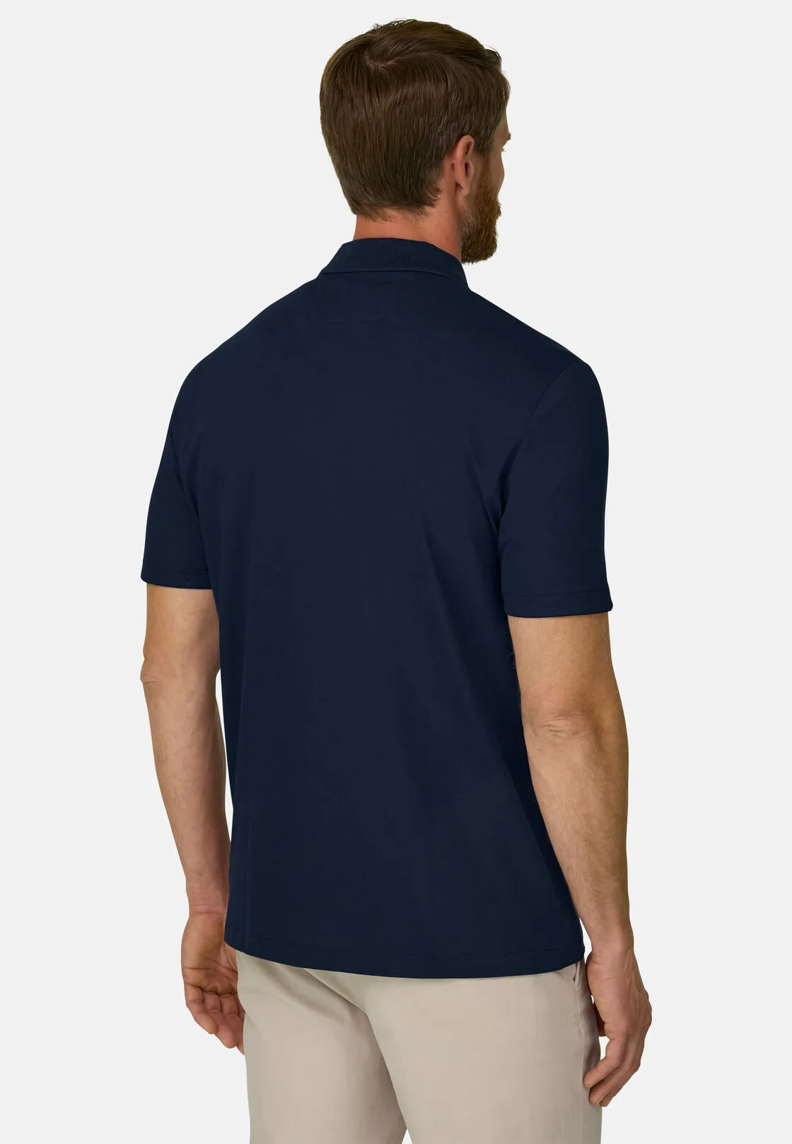 Boggi, Polo In Piqué Misto Cotone Elasticizzato Cool Jade, Uomo, Navy, Taglia: S - immagine 4