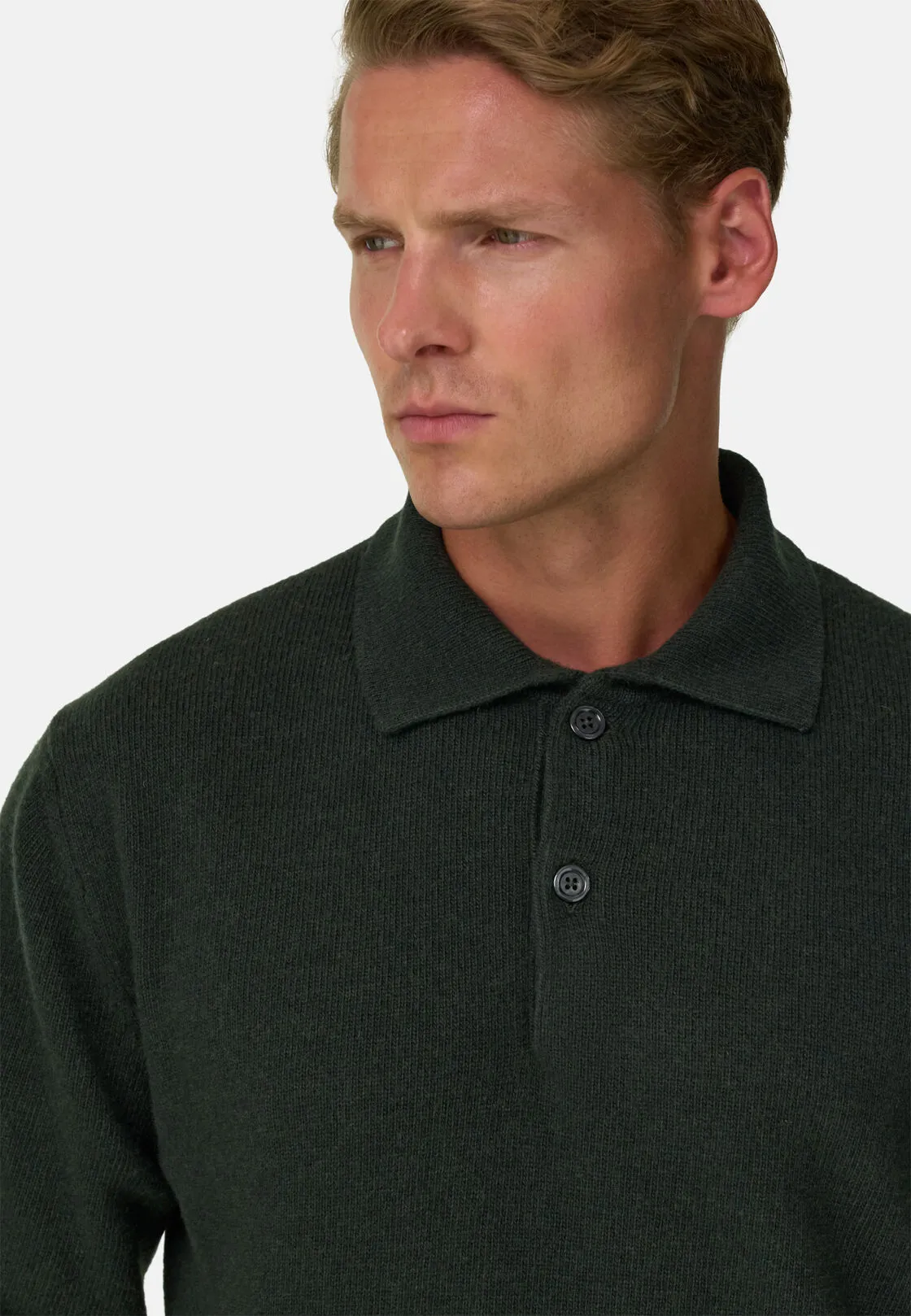 Boggi, Polo Di Maglia In Misto Cashmere, Uomo, Verde, Taglia: M - immagine 3