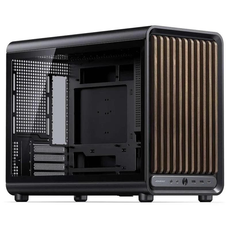 Torre Jonsbo D33 Wood Nero Micro ATX Vetro Temperato - immagine 1