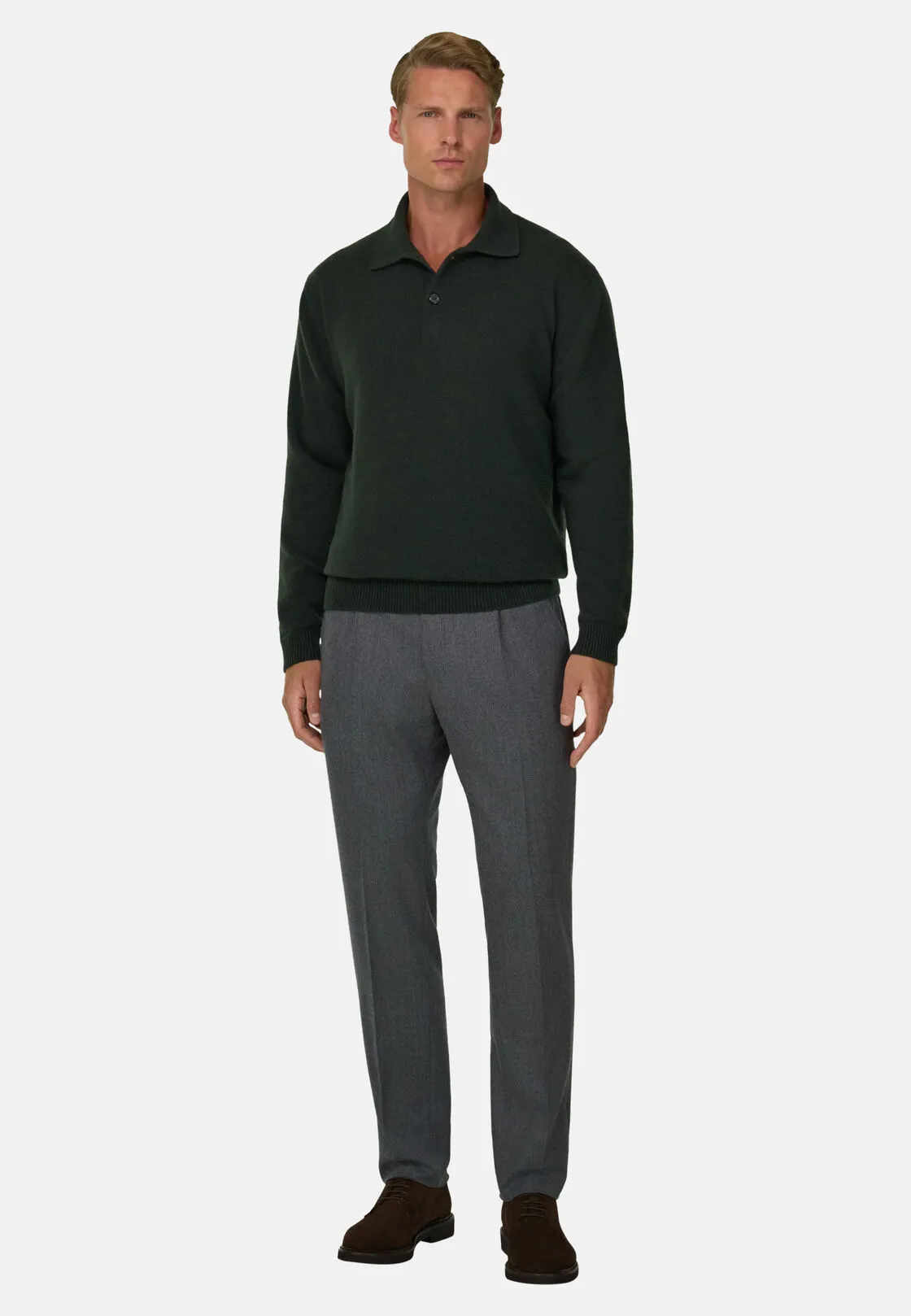 Boggi, Polo Di Maglia In Misto Cashmere, Uomo, Verde, Taglia: S - immagine 2