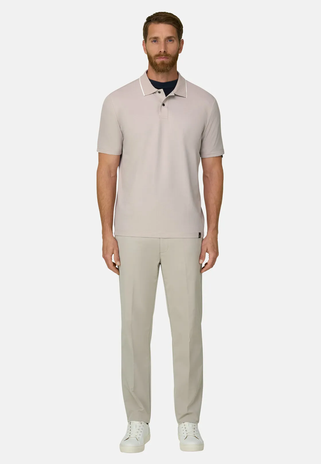 Boggi, Polo In Piqué Misto Cotone Elasticizzato Cool Jade, Uomo, Sabbia, Taglia: M - immagine 2