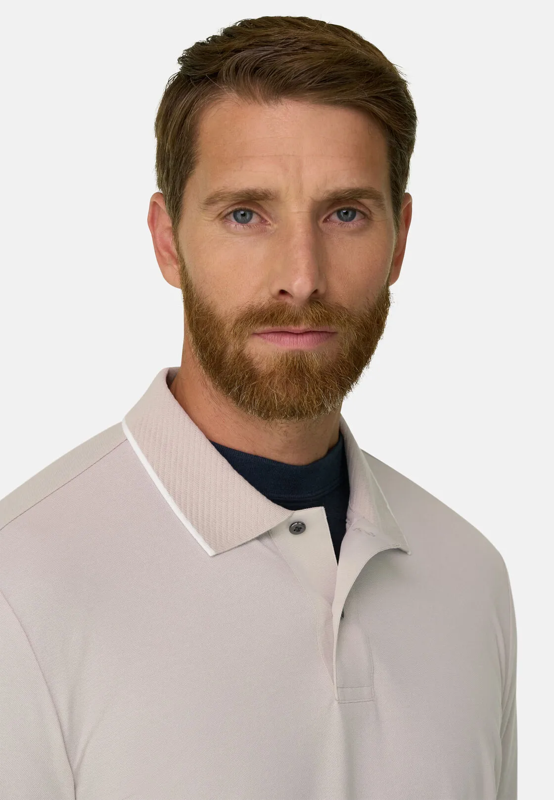 Boggi, Polo In Piqué Misto Cotone Elasticizzato Cool Jade, Uomo, Sabbia, Taglia: M - immagine 3