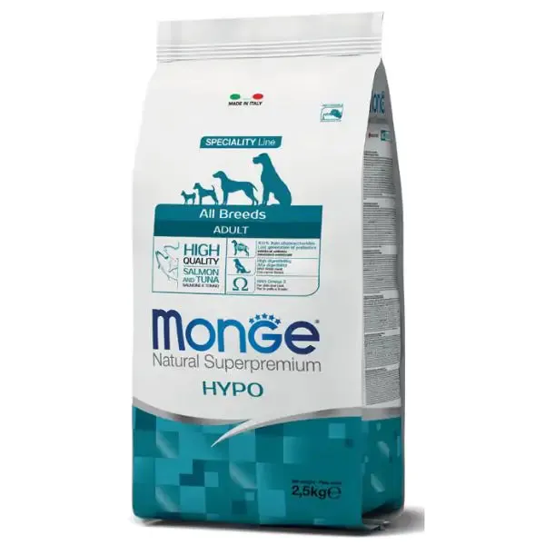 Monge Natural Superpremium All Breeds Adult Hypoallergenic con Salmone e Tonno 2,5 kg - Crocchette monoproteiche cane - immagine 1