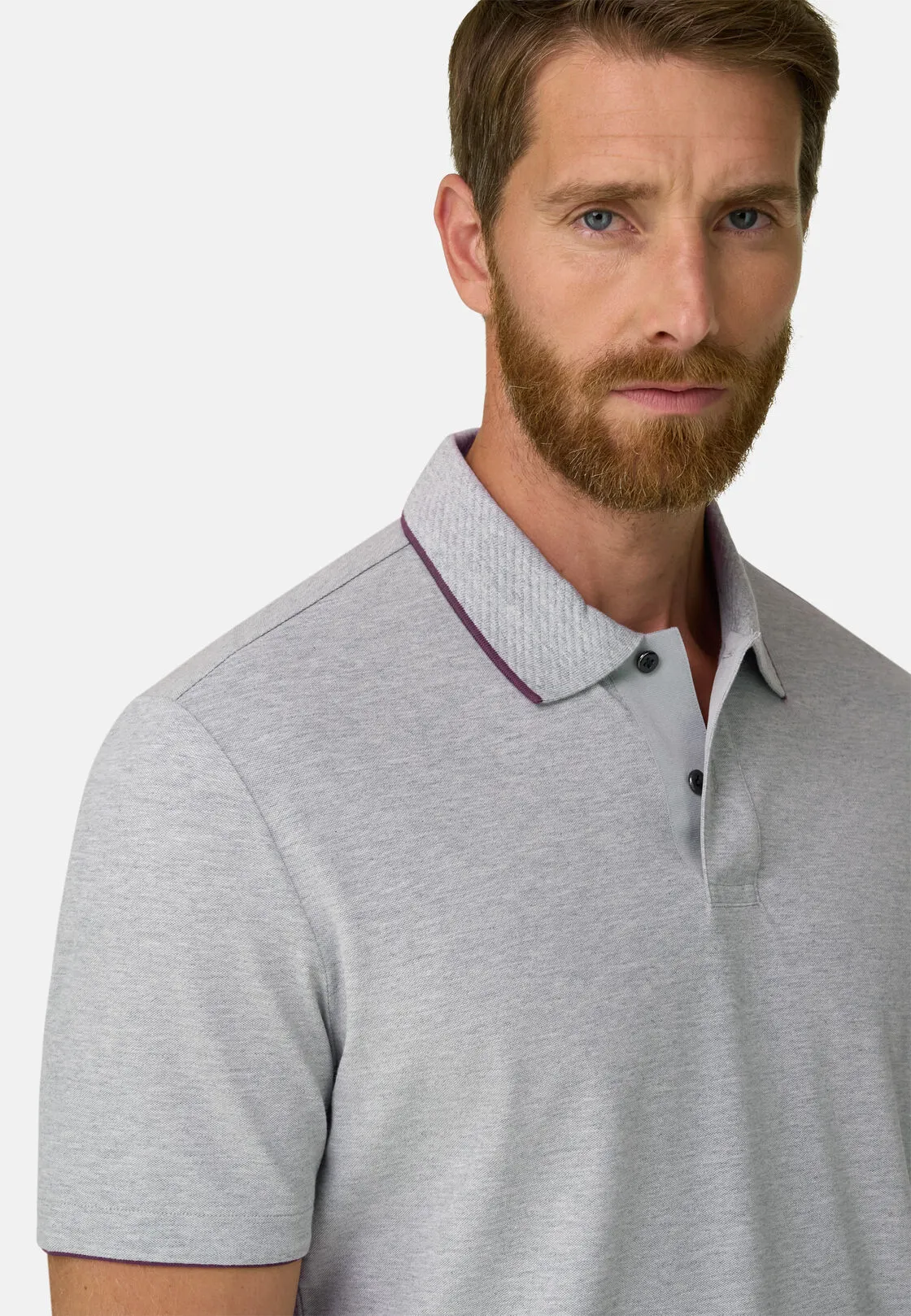 Boggi, Polo In Piqué Misto Cotone Elasticizzato Cool Jade, Uomo, Grigio, Taglia: M - immagine 3