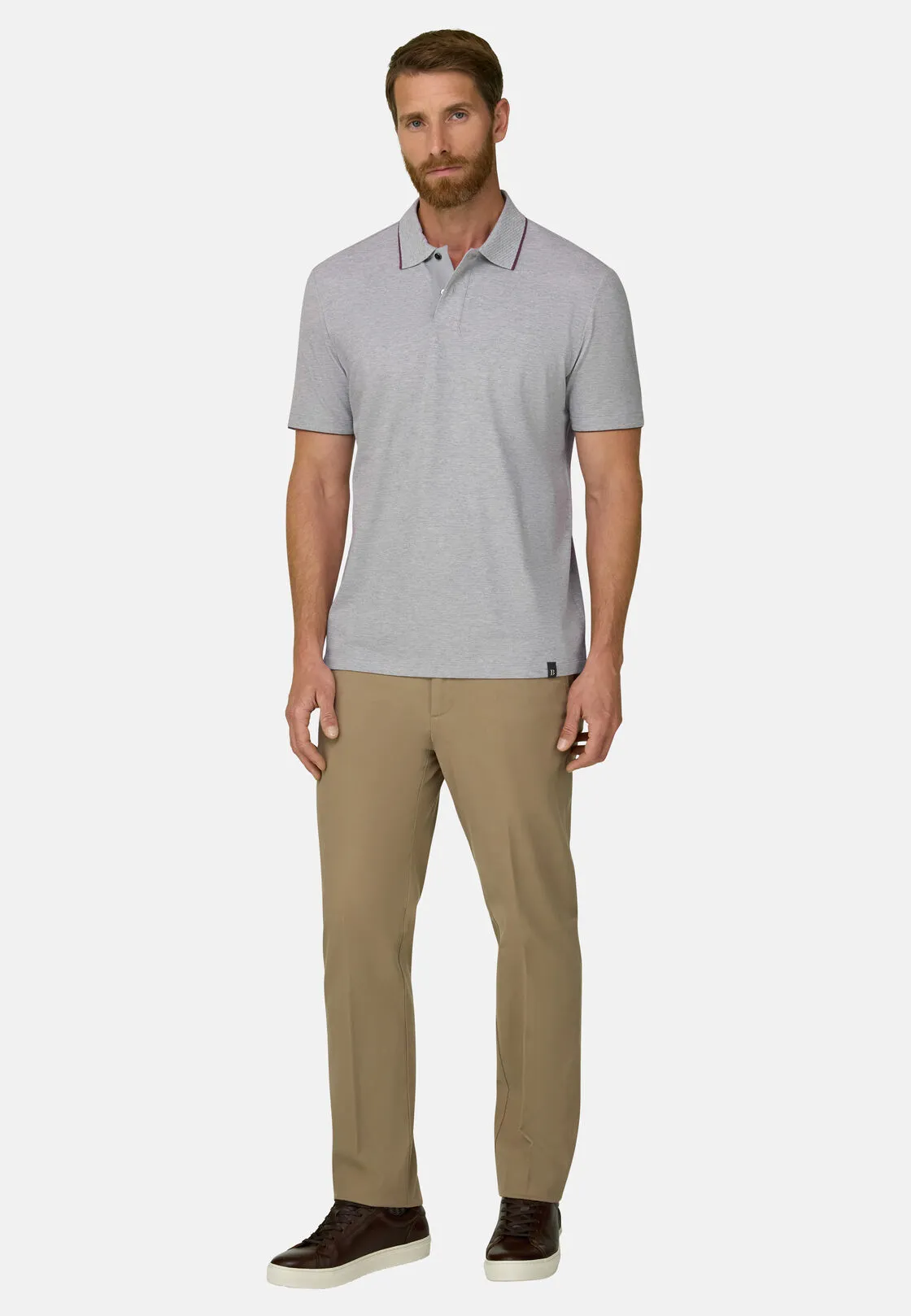 Boggi, Polo In Piqué Misto Cotone Elasticizzato Cool Jade, Uomo, Grigio, Taglia: XL - immagine 2