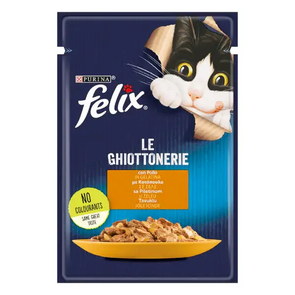 Purina Felix Le Ghiottonerie 85 gr Pollo - confezione da 26 pezzi - Cibo umido per gatti - immagine 1