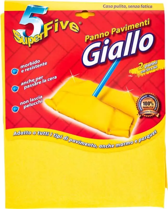 Panno Pavimento Giallo SUPER FIVE - 2 Pezzi 50x60 cm - immagine 1