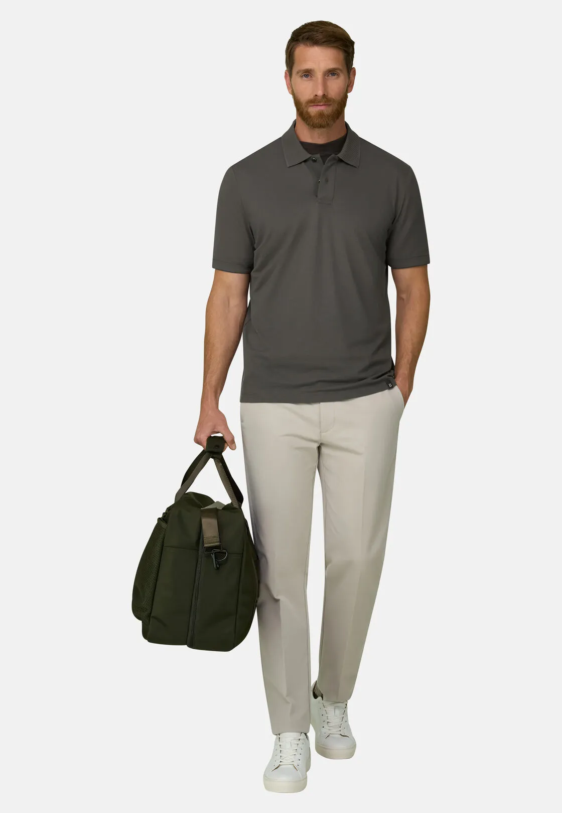 Boggi, Polo In Piqué Misto Cotone Elasticizzato Cool Jade, Uomo, Militare, Taglia: L - immagine 2