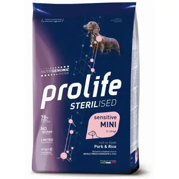 Prolife Sterilised Sensitive Mini Maiale e Riso 2 kg - Croccantini per cani - immagine 1