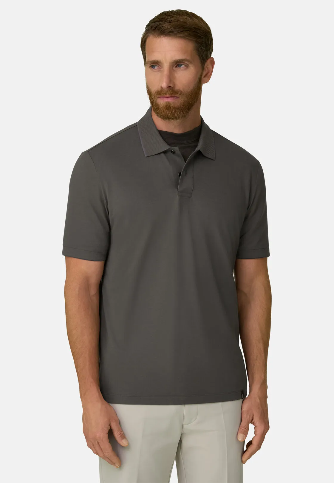 Boggi, Polo In Piqué Misto Cotone Elasticizzato Cool Jade, Uomo, Militare, Taglia: S - immagine 1