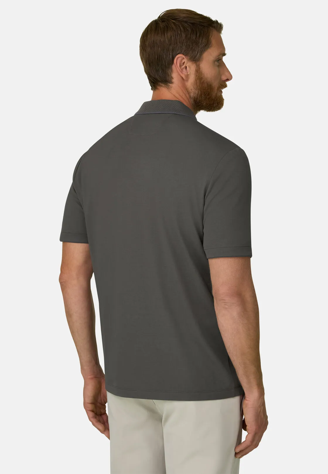 Boggi, Polo In Piqué Misto Cotone Elasticizzato Cool Jade, Uomo, Militare, Taglia: S - immagine 4