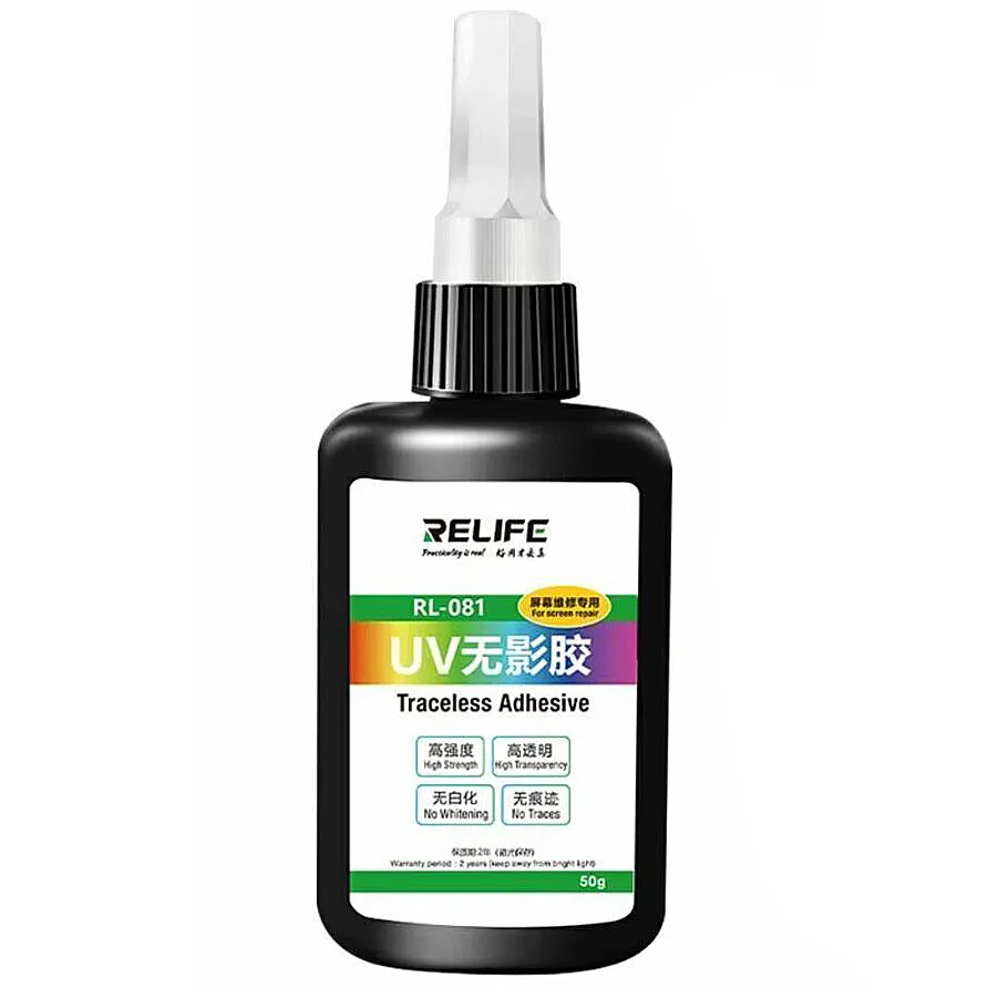 Colla Liquida UV Relife RL-081 per Pellicola Protettiva Vetro UV, 50ml - immagine 1