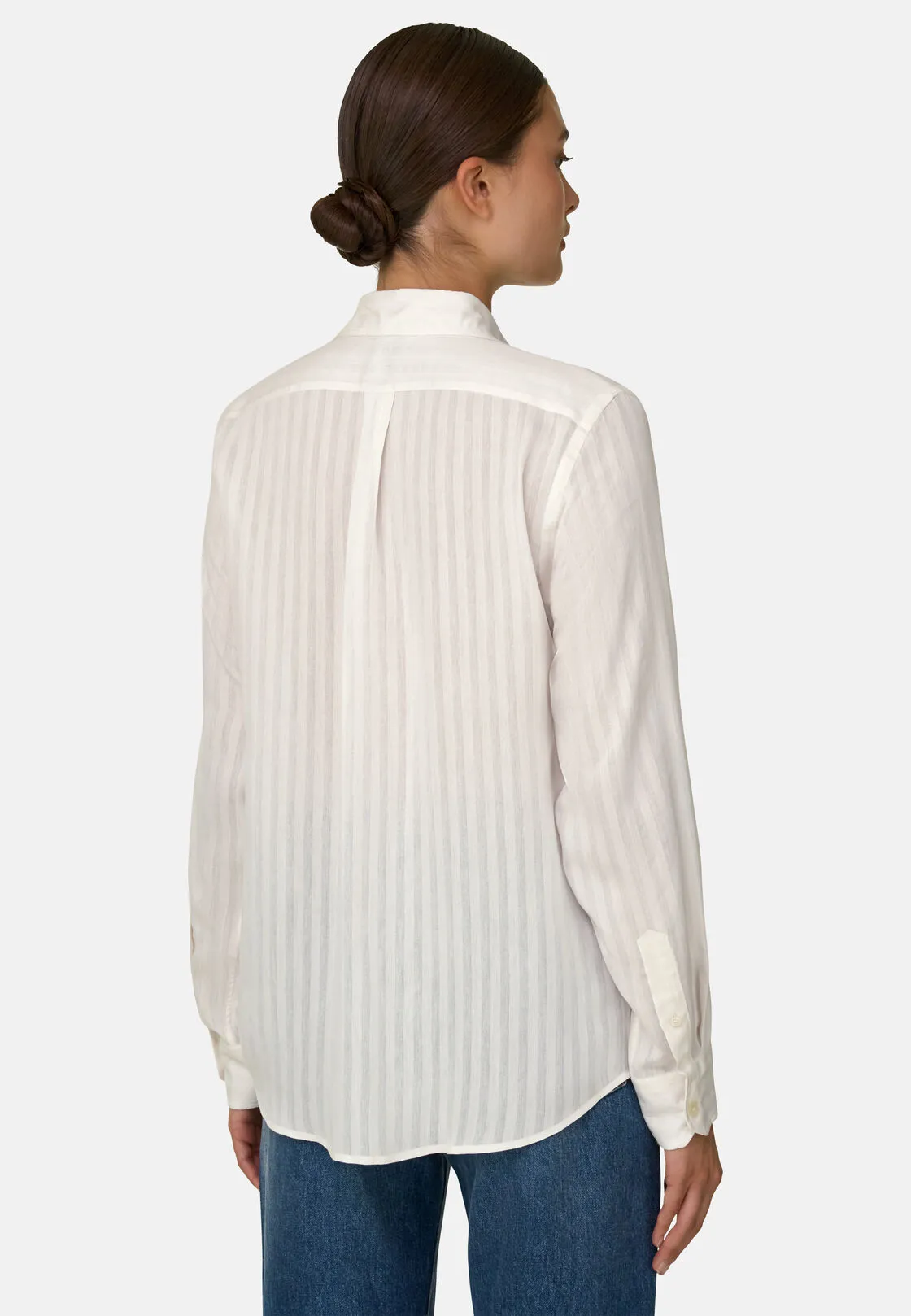 Boggi, Camicia Rigata Collo Aperto, Donna, Sabbia, Taglia: L - immagine 4