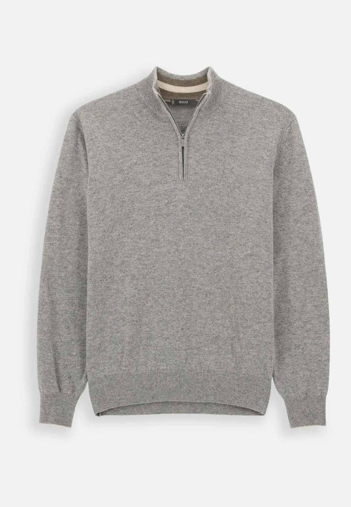 Boggi, Maglia Mezza Zip In Misto Cashmere, Uomo, Grigio, Taglia: XL - immagine 5