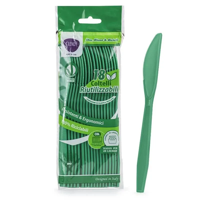 Set di 18 Coltelli Riutilizzabili Verdi CLENDY per la Casa - immagine 1