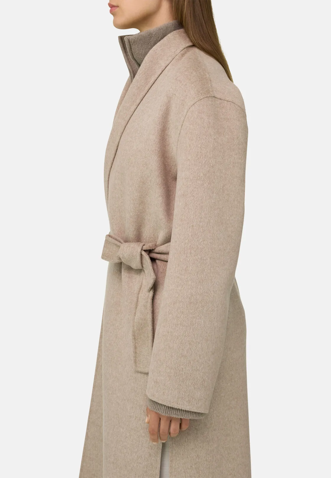 Boggi, Cappotto In Lana Cashmere Monopetto, Donna, Sabbia, Taglia: S - immagine 3
