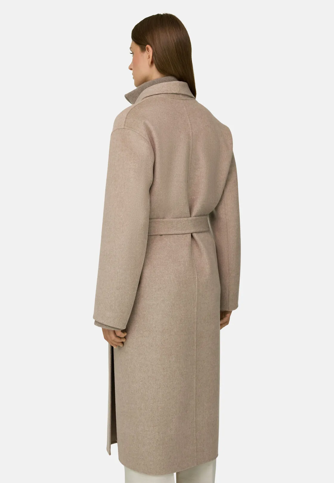 Boggi, Cappotto In Lana Cashmere Monopetto, Donna, Sabbia, Taglia: S - immagine 4