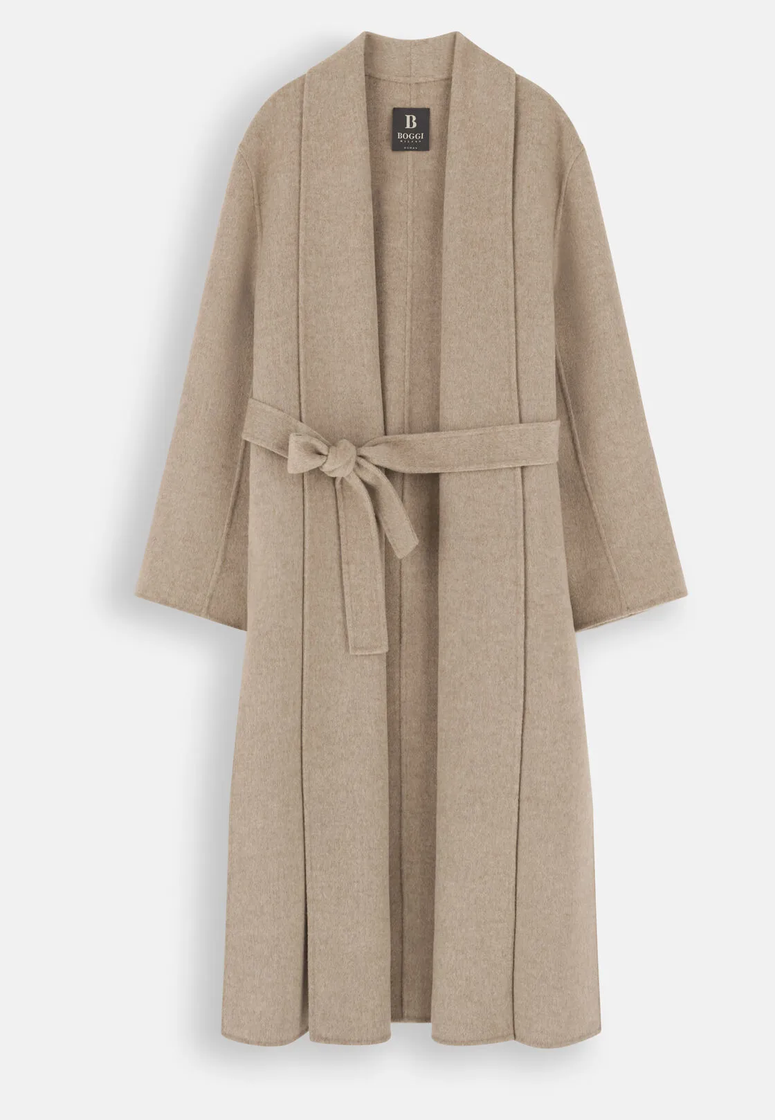 Boggi, Cappotto In Lana Cashmere Monopetto, Donna, Sabbia, Taglia: XS - immagine 5