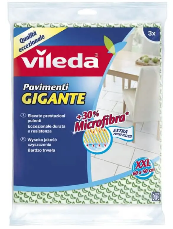 Vileda Panno Pavimento Gigante 3 Pezzi - Pulizia Efficace per la Casa - immagine 1