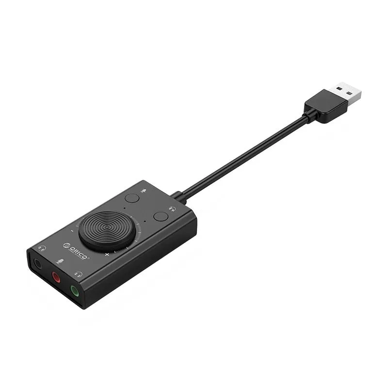 Scheda audio USB Orico SC2, 3 x Jack 3.5mm, Nera - immagine 1