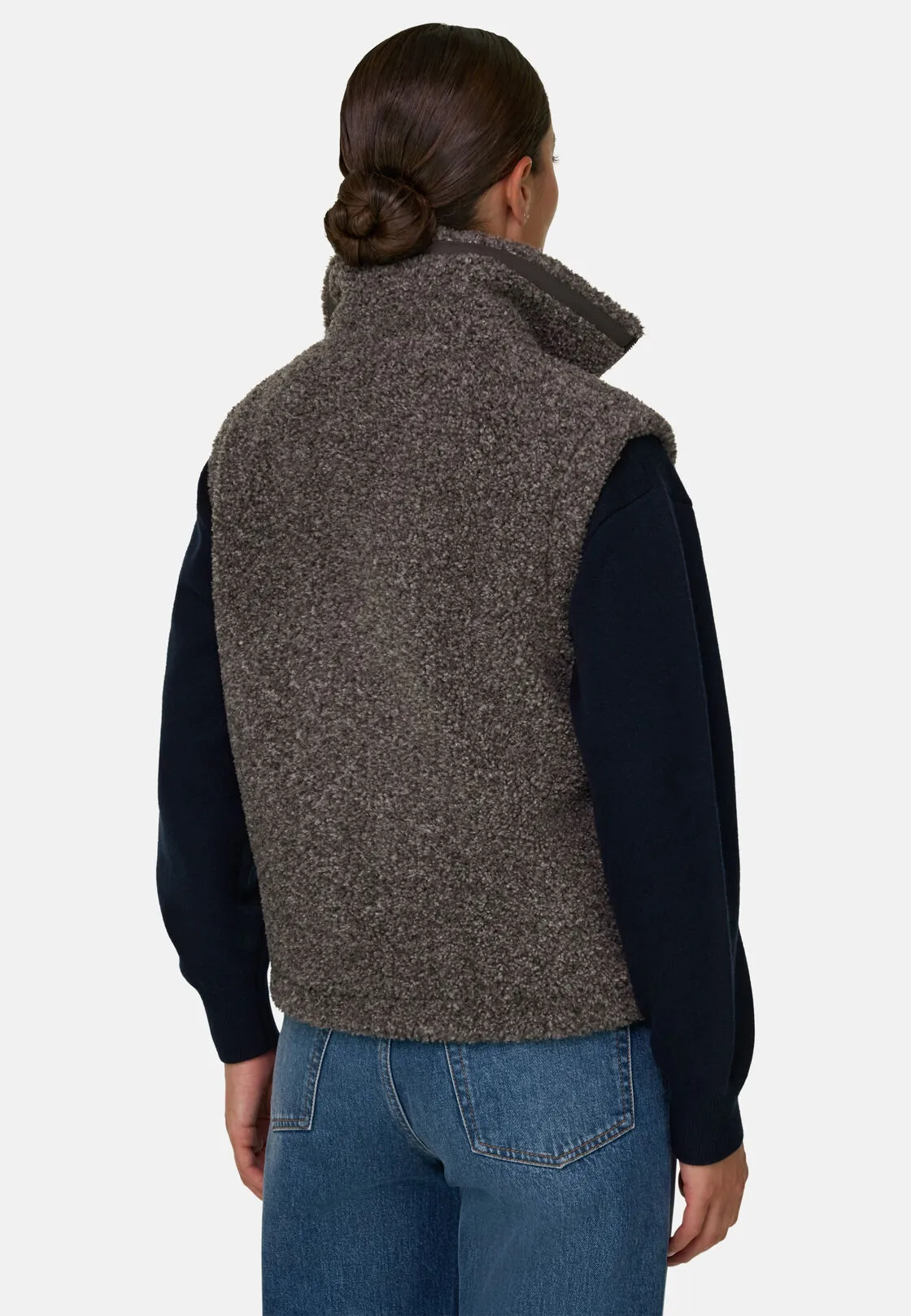 Boggi, Teddy Full Zip Gilet, Donna, Grigio scuro, Taglia: XS - immagine 4