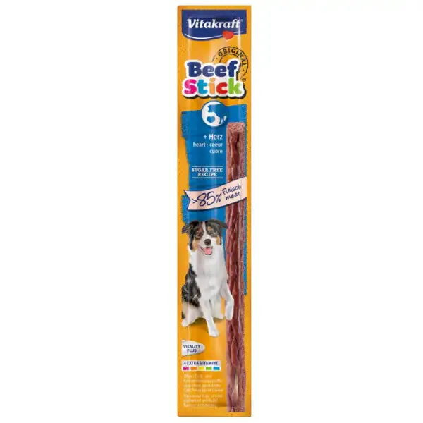 Vitakraft Beef Stick Snack per cani 12 gr Cuore - confezione da 25 pezzi - immagine 1