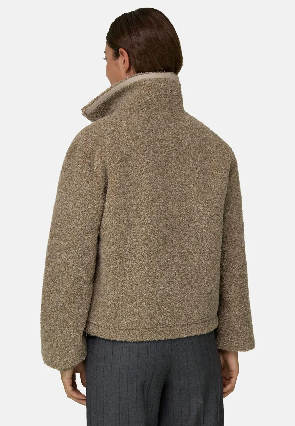 Boggi, Teddy Bomber Full Zip, Donna, Beige, Taglia: XS - immagine 4