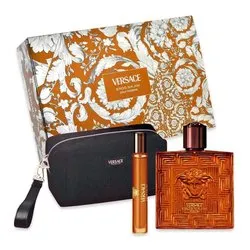 Set regalo uomo Eros najim parfum 100ml, travel spray 10ml e trousse - immagine 1