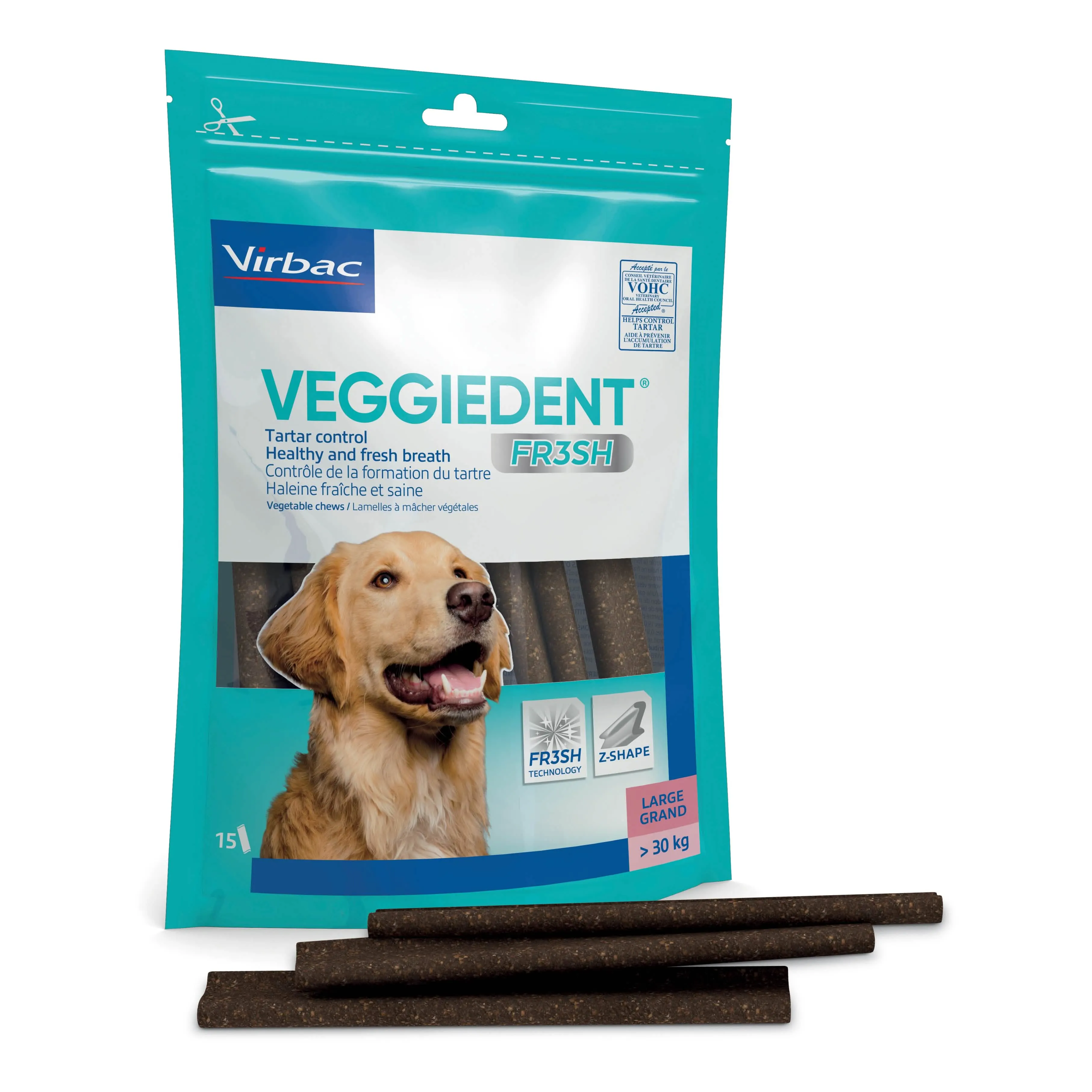 Veggiedent Fr3sh L Virbac 15 stick | Cani Taglia Grande Igiene Orale - immagine 1