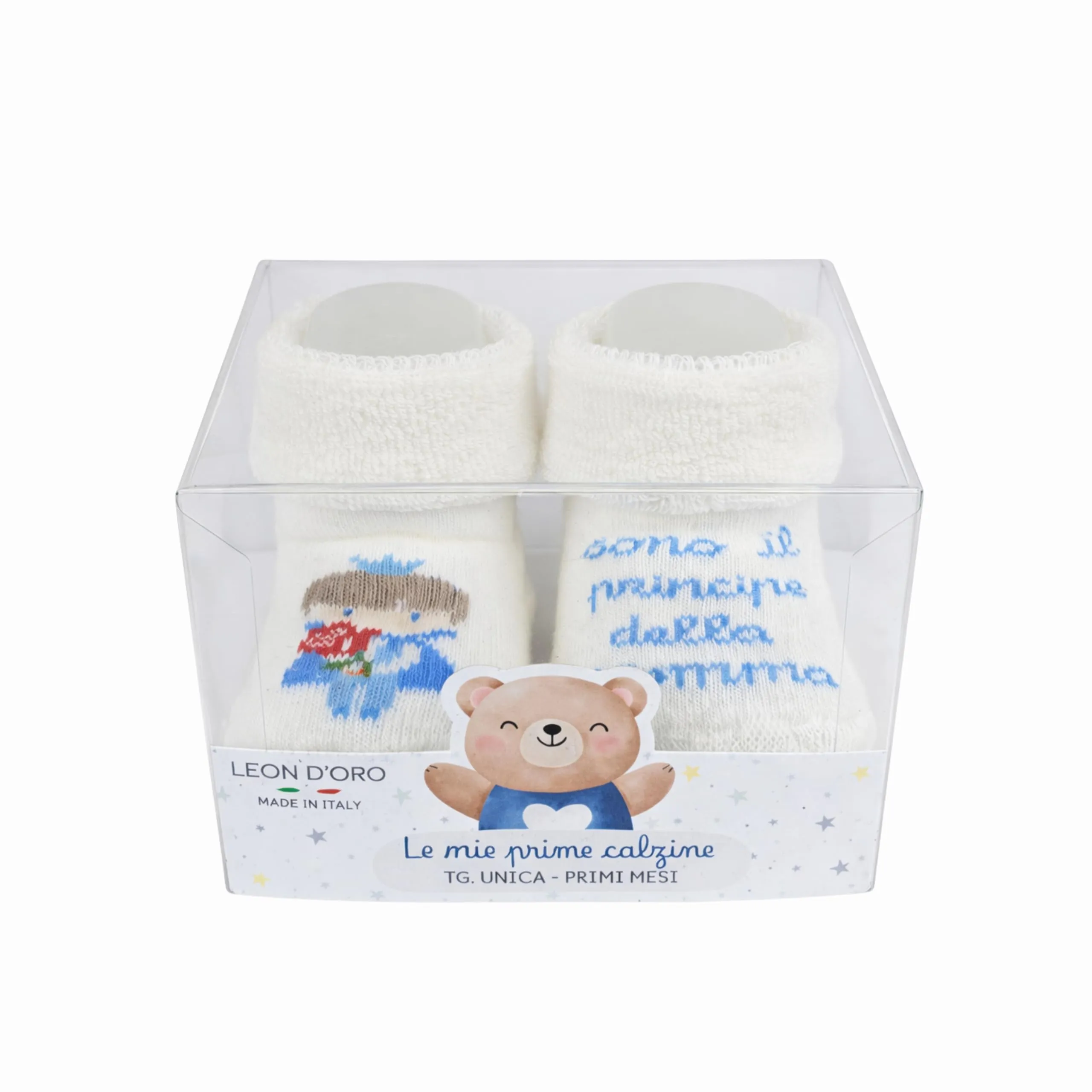 LEON D'ORO Calze Neonato Calzino Regalo Scarpine Babbucce bambini Primi Mesi Taglia Unica Made in Italy (IT, Età, Taglia unica, PRINCIPE) - immagine 7