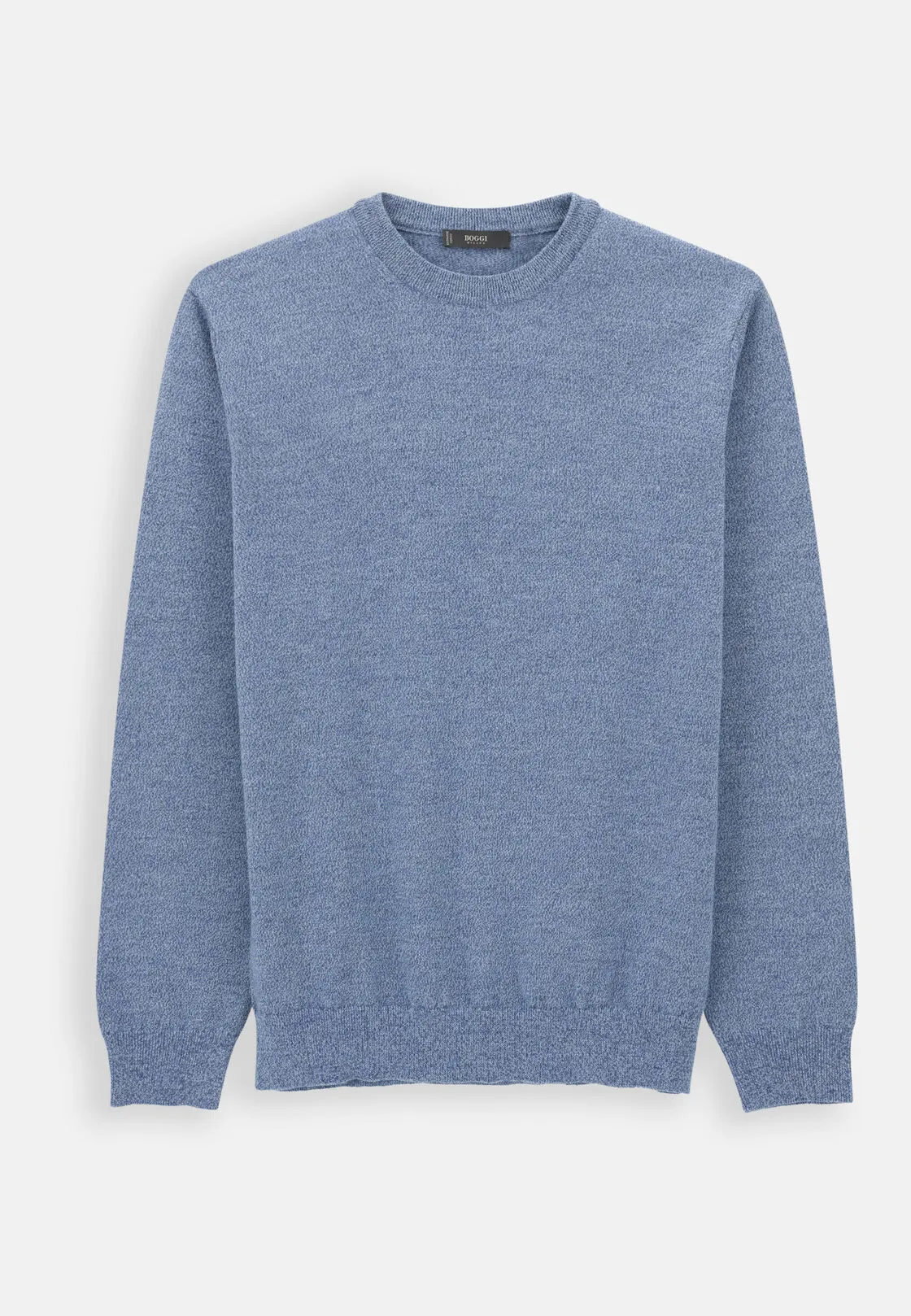 Boggi, Girocollo In Lana Merino Cashwool® Mouliné, Uomo, Azzurro, Taglia: M - immagine 5