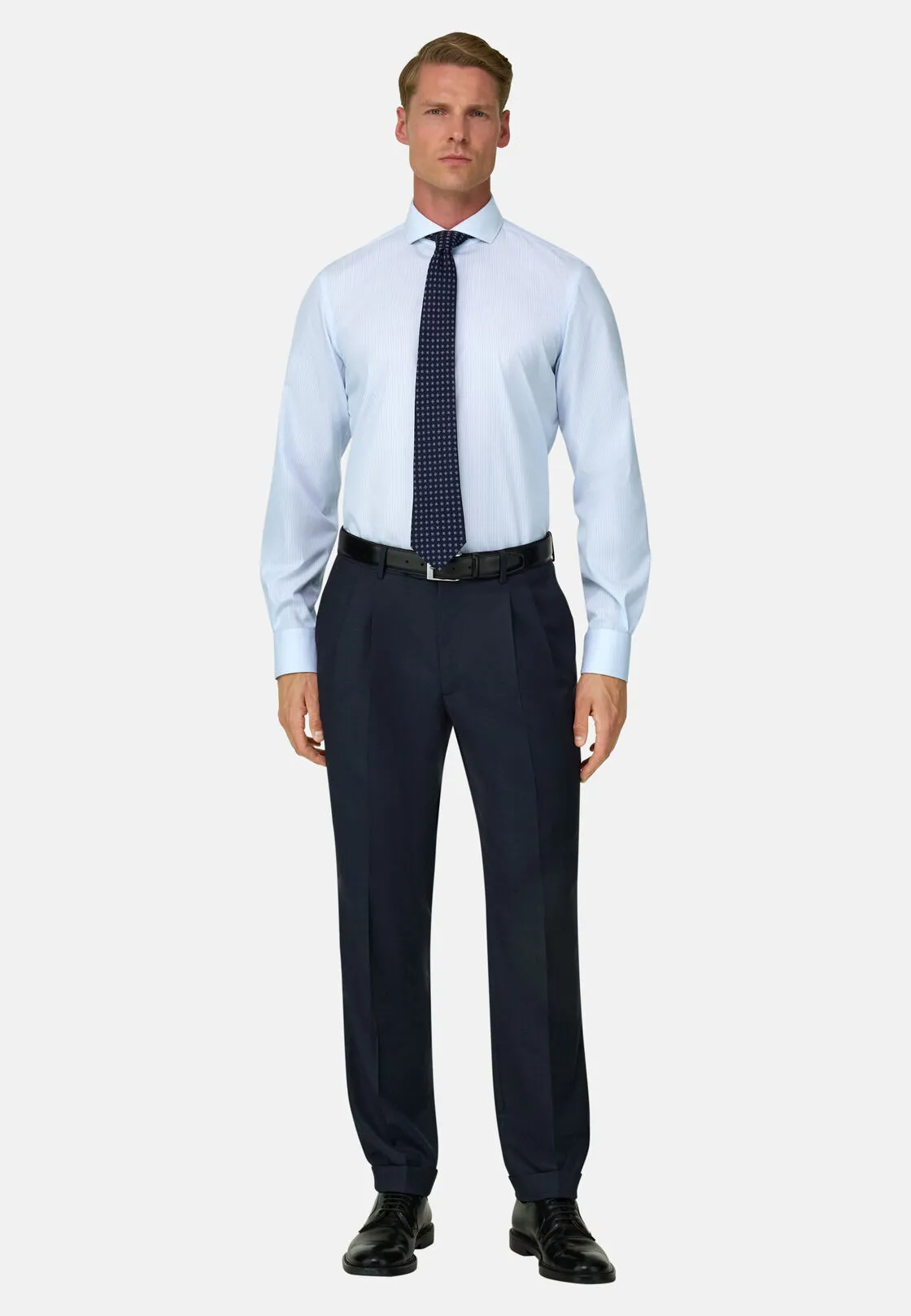 Boggi, Camicia A Righe In Cotone Non-iron Slim Fit, Uomo, Azzurro, Taglia: 43 - immagine 2