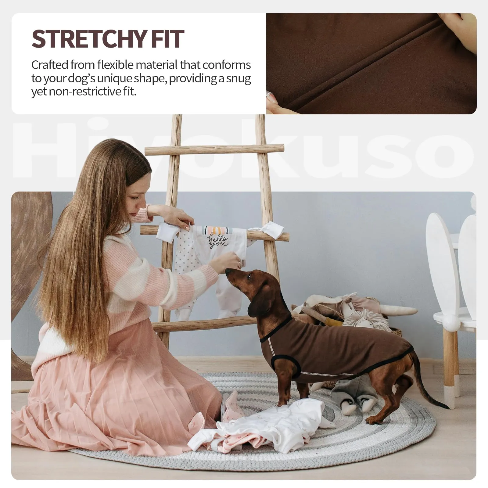Hjyokuso Maglione per cani di piccola taglia XL – Maglione leggero in pile, elasticizzato, per mini bassotto, primavera, estate, autunno e inverno - immagine 3
