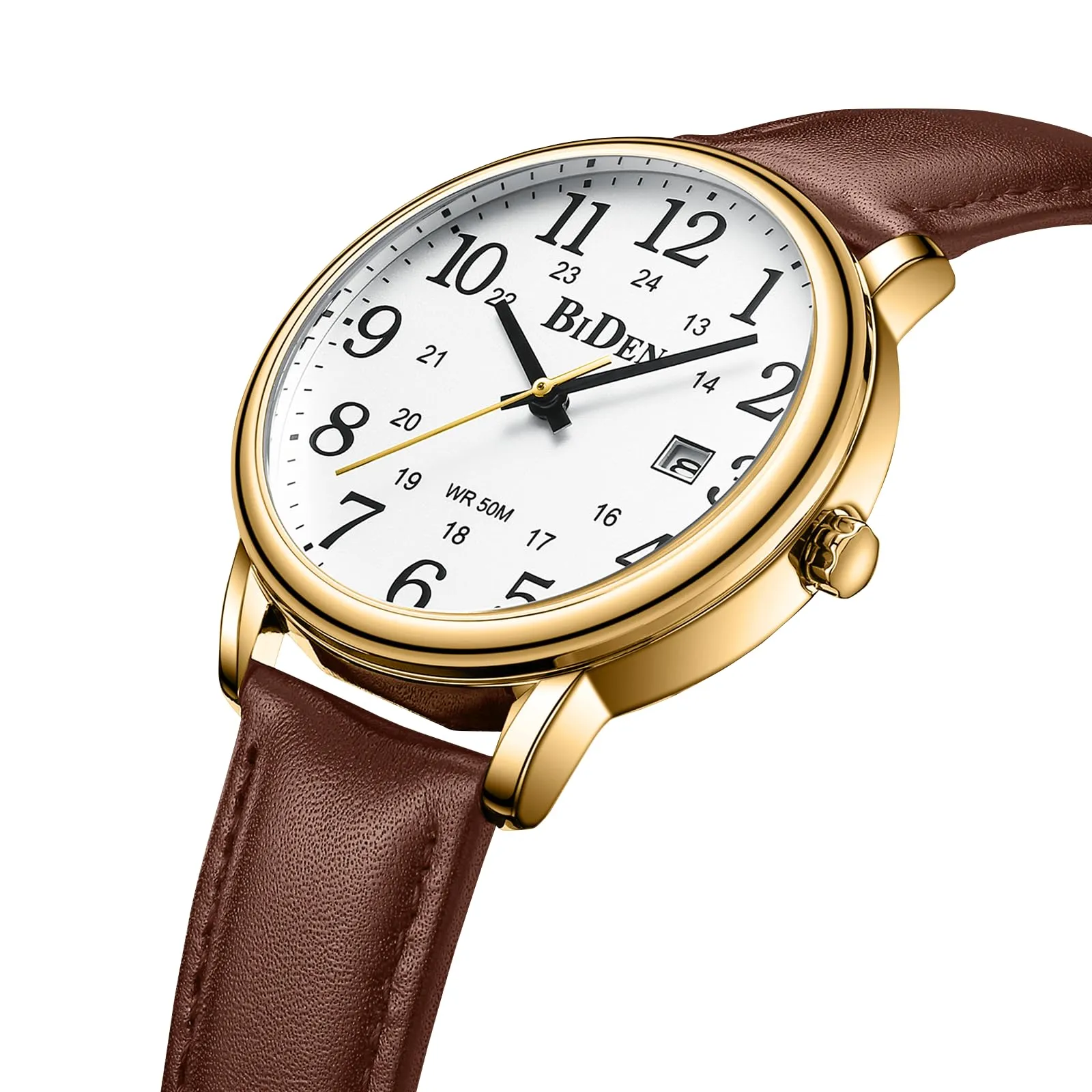 HANPOSH Orologio Uomo Analogico al Quarzo Impermeabile in Pelle - immagine 3