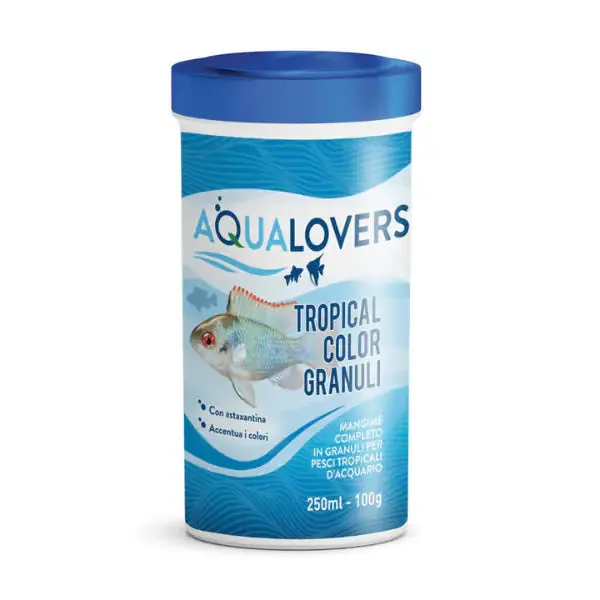 Tropical Color Granuli Aqualovers Mangime completo per pesci tropicali d'acquario 100 gr (250 ml) - immagine 1