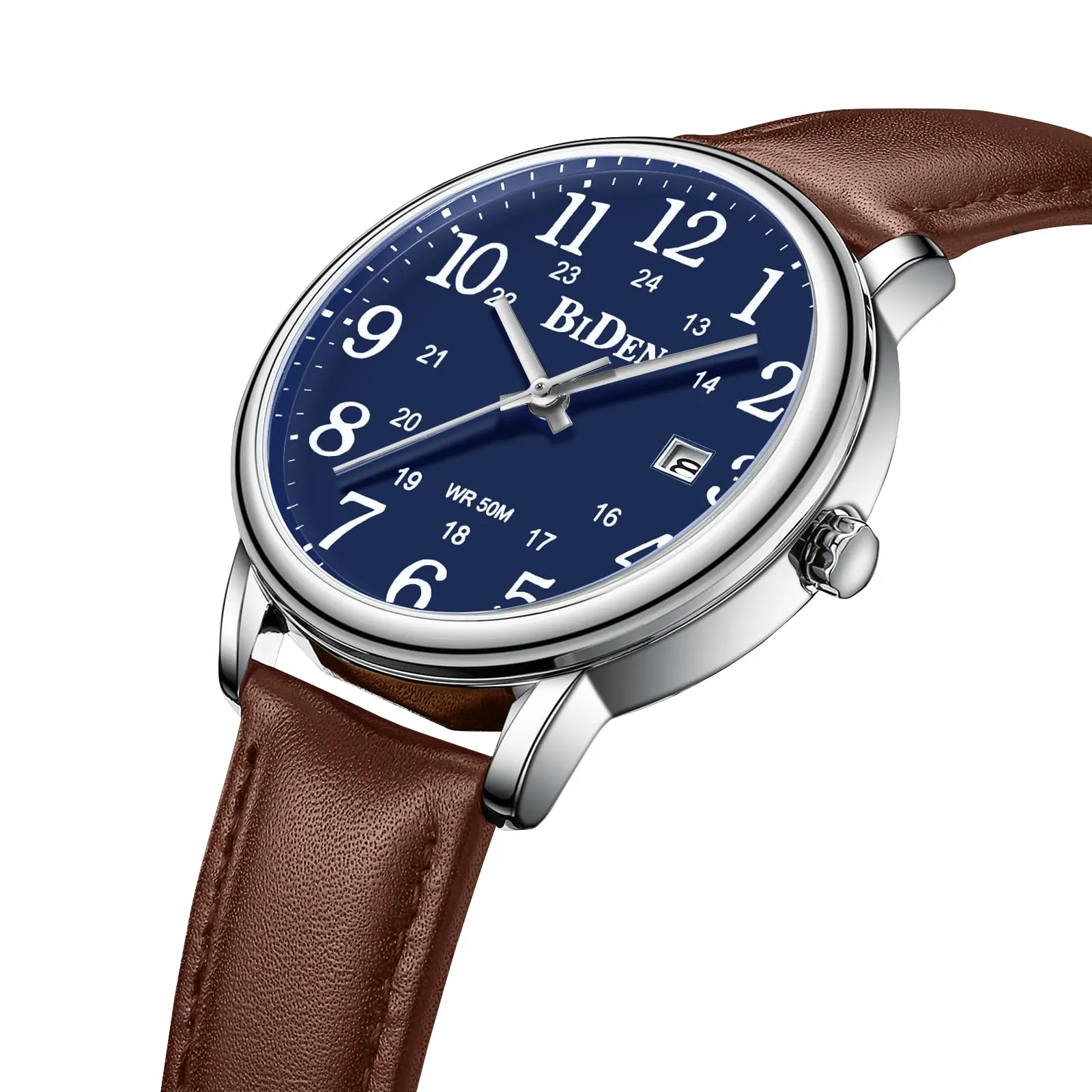 HANPOSH Orologio Uomo Analogico al Quarzo Impermeabile in Pelle - immagine 3