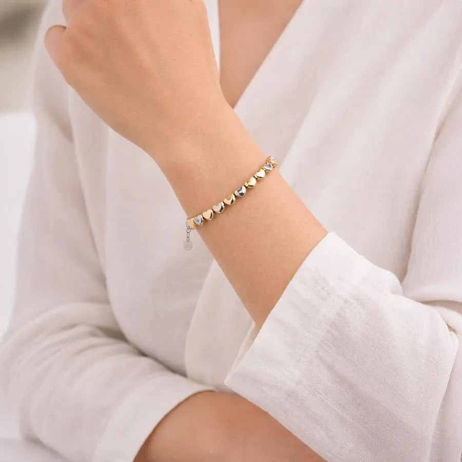 SAGA GIOIELLI® Bracciale donna cuori in Acciaio Inox - Regalo donna Fidanzata Moglie Acciaio - Confezione Regalo - Regalo San Valentino (Bicolor) - immagine 3