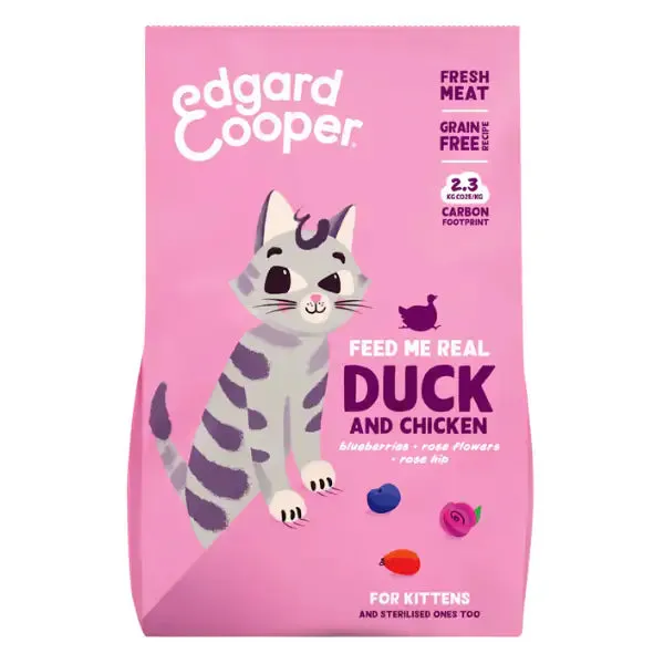 Edgard & Cooper Cat Kitten Grain Free Anatra e pollo 325 gr - Croccantini per gatti - immagine 1
