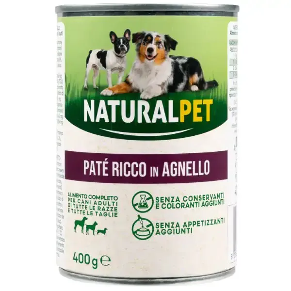 NaturalPet Dog Adult Patè All Breeds 400 gr Agnello - immagine 1