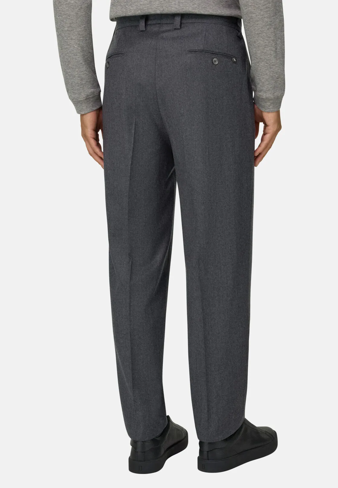 Boggi, Pantaloni In Lana Cashmere Melange, Uomo, Grigio, Taglia: 50 - immagine 5