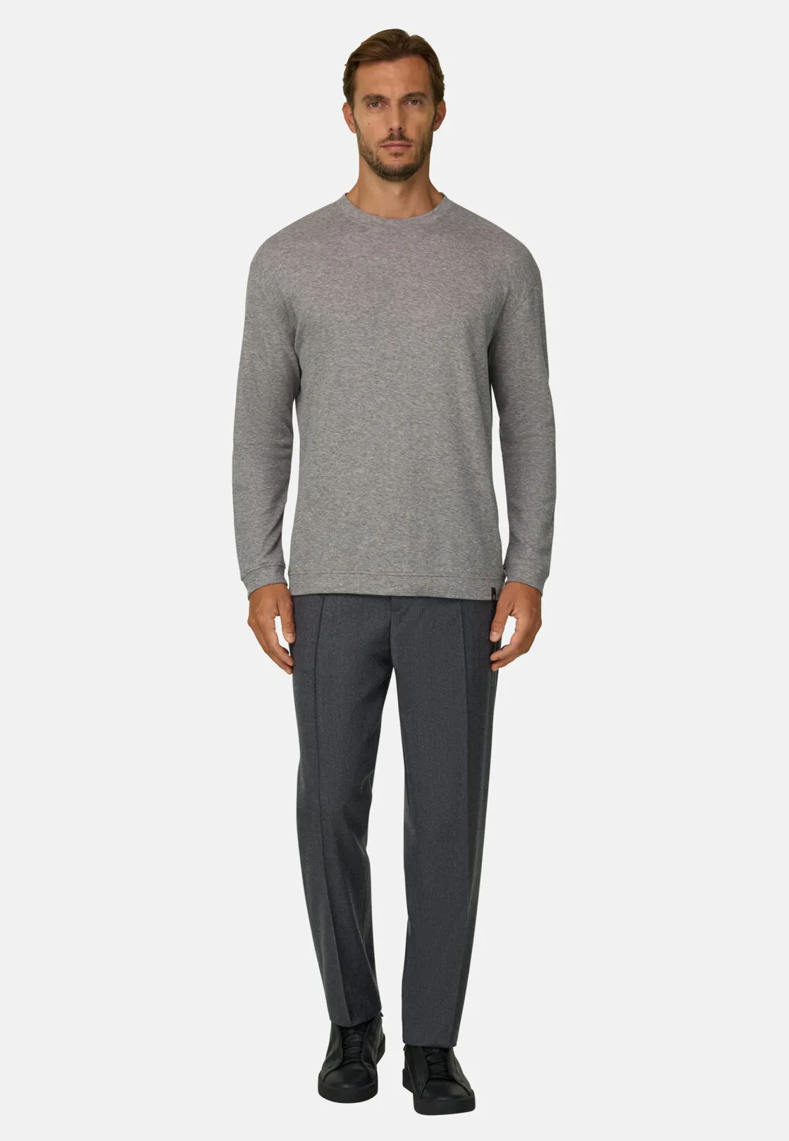 Boggi, Pantaloni In Lana Cashmere Melange, Uomo, Grigio, Taglia: 54 - immagine 2