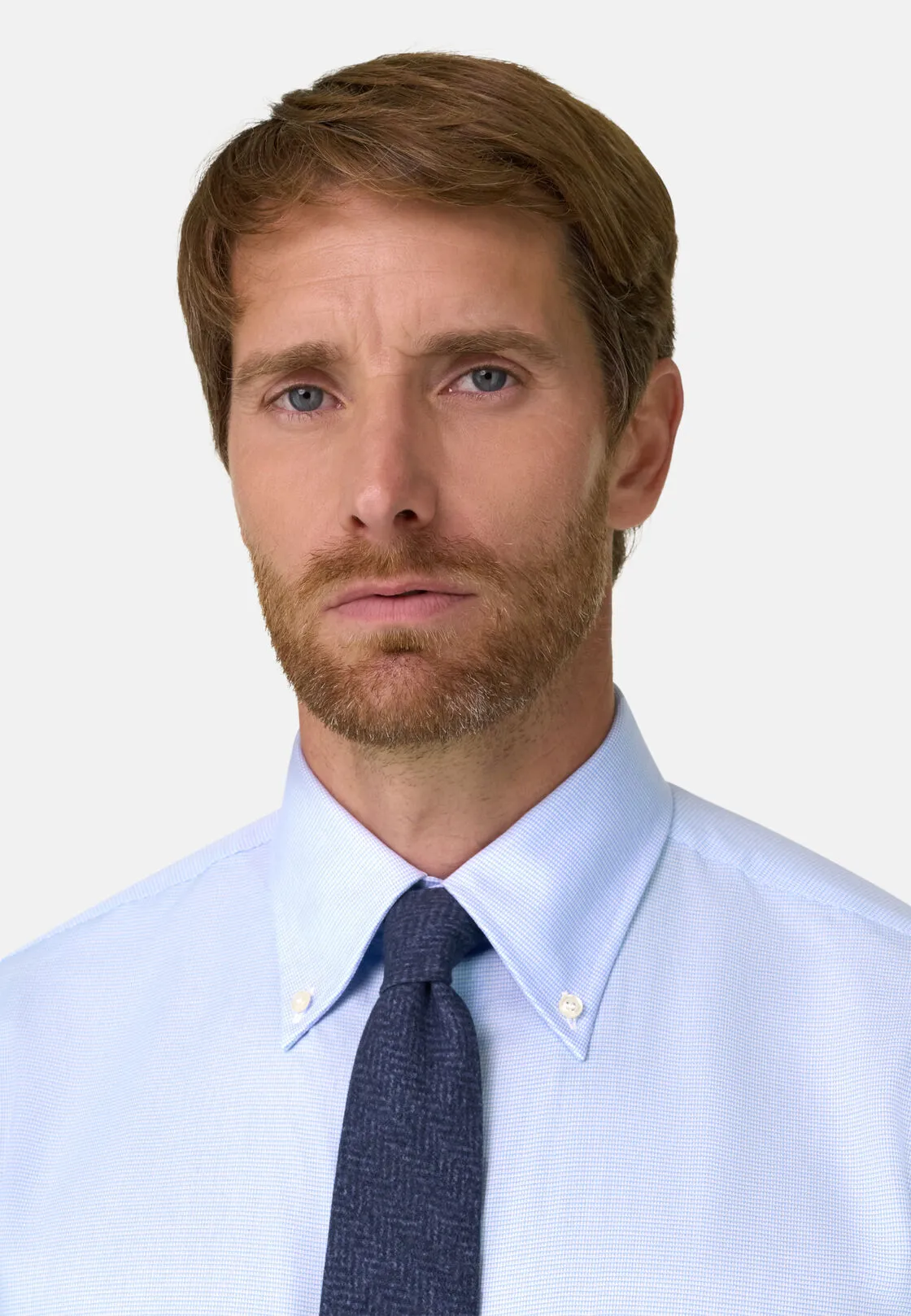 Boggi, Camicia In Dobby Di Cotone Regular Fit, Uomo, Azzurro, Taglia: 39 - immagine 3