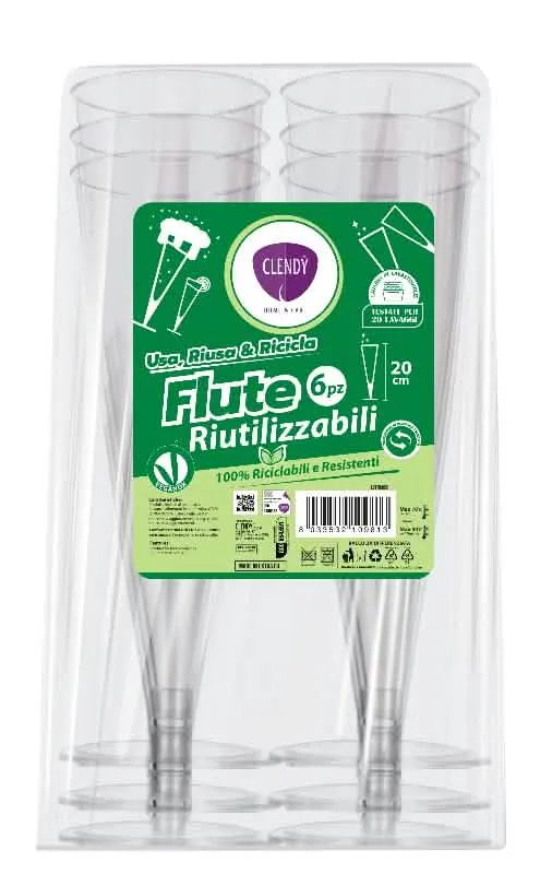 Flute Riut Trasparente Clendy - Eleganza per la tua Casa - immagine 1