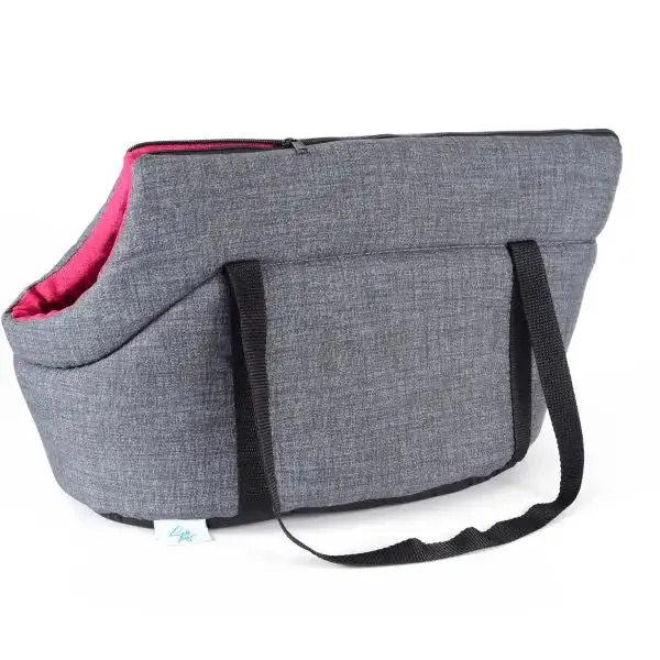 Borsa Trasportino Venere Leopet Grigio e Magenta 40 x 25 x 21 cm - Trasportino cane - immagine 1