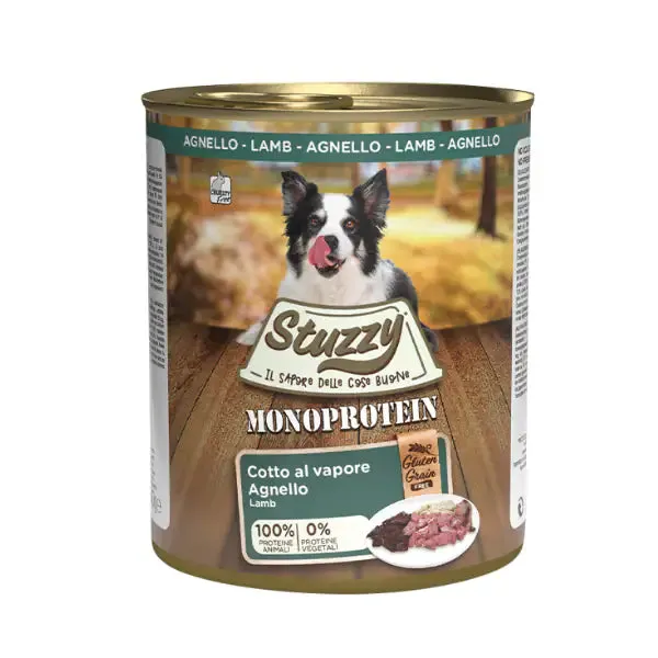 Stuzzy Dog Monoprotein cotti al vapore 800 gr Agnello - confezione da 6 pezzi - Umido monoproteico cane - immagine 1