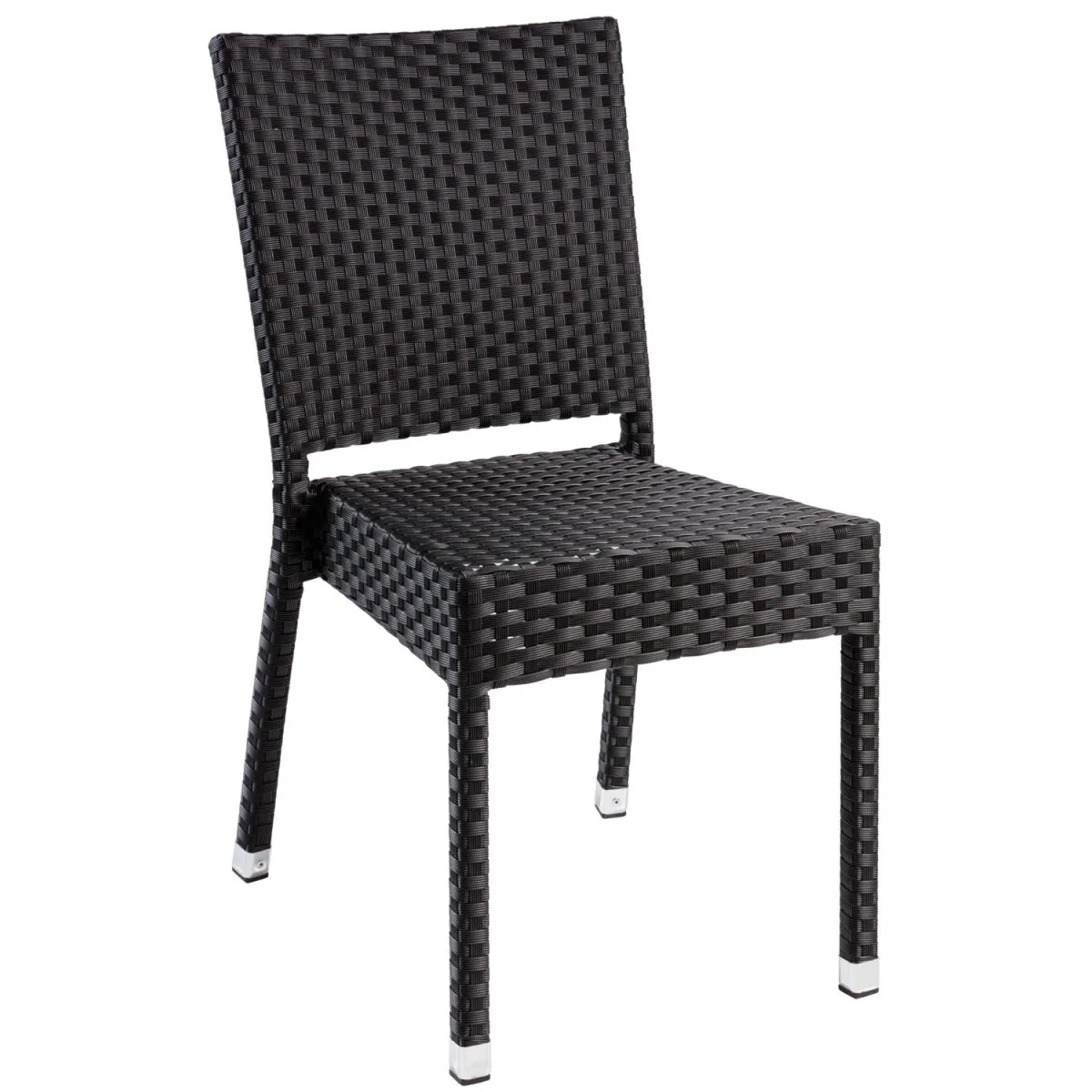4x PULSIVA Sedia in rattan Smart in plastica; 47x59x86 cm (LxPxH); nero; 4 pz. / Pacco - immagine 1