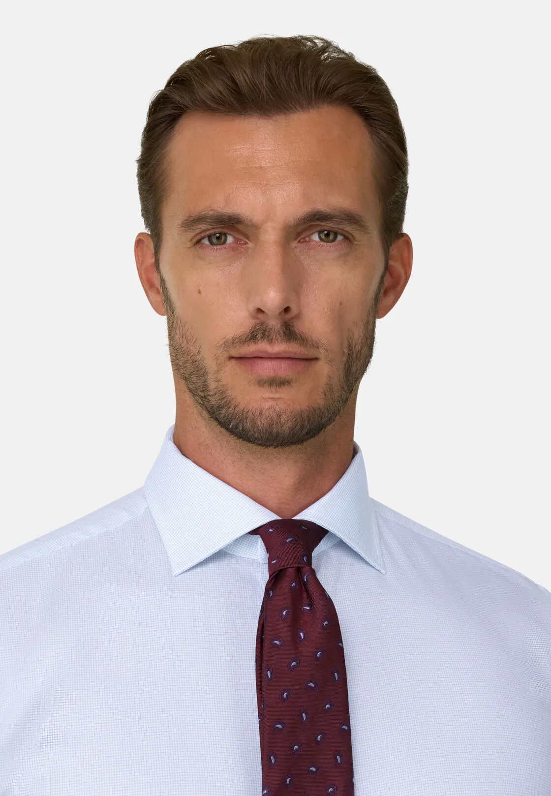 Boggi, Camicia A Quadretti In Twill Di Cotone Regular Fit, Uomo, Azzurro, Taglia: 43 - immagine 3