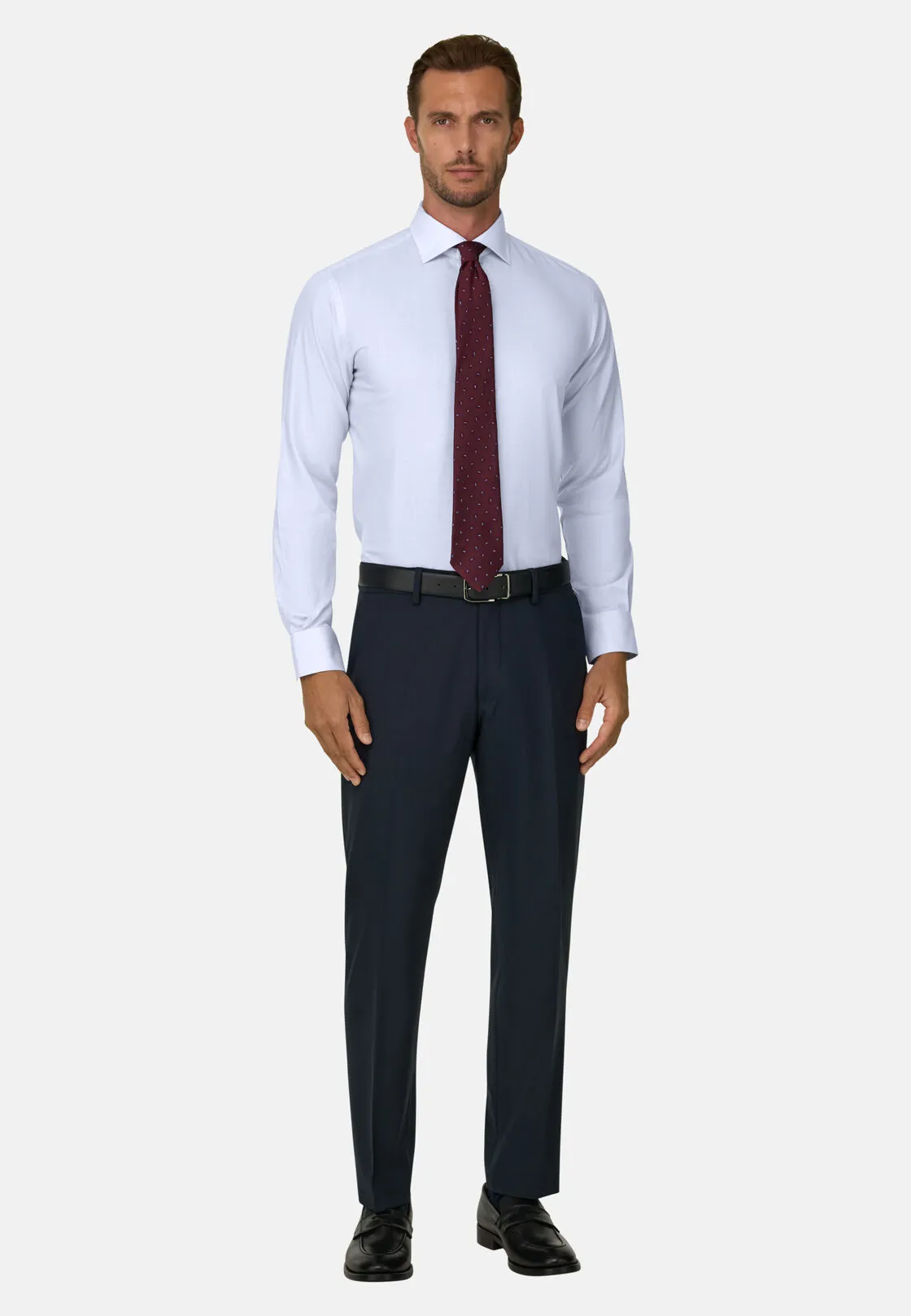 Boggi, Camicia A Quadretti In Twill Di Cotone Regular Fit, Uomo, Azzurro, Taglia: 44 - immagine 2